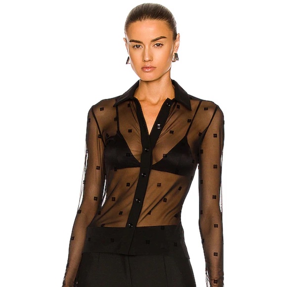 Givenchy Transparent 4G Shirt Blouse - Picture 1 of 16